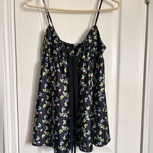 Victoria's Secret Vintage 2009 Butterfly Print Babydoll Slip Top
